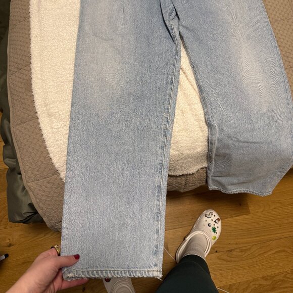 NWT Agolde Fold Waistband Ankle Wide Leg Jeans - Picture 6 of 7